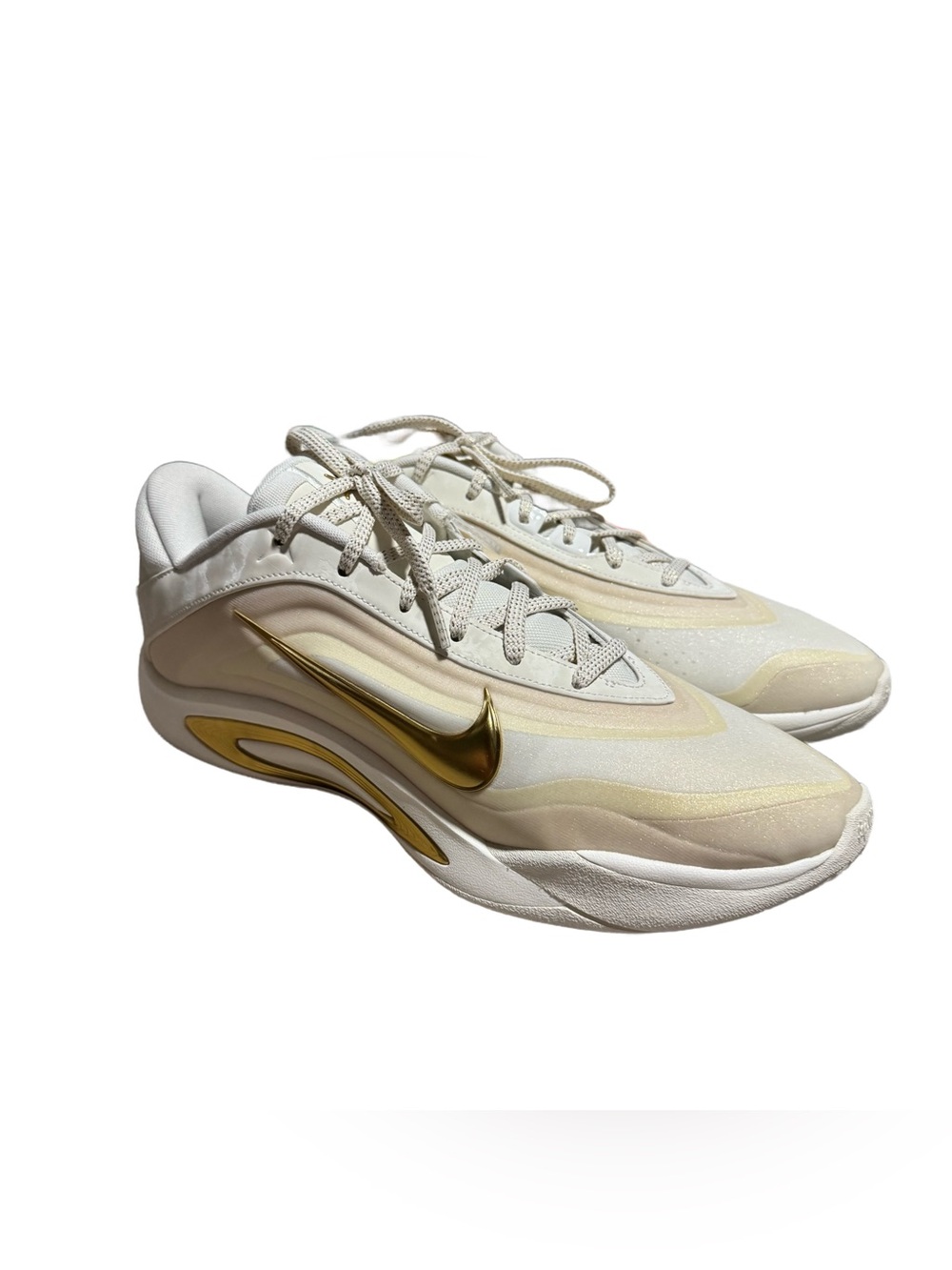 Nike A’One Sail Metallic Gold Women’s 12.5 Men’s 11 Basketball FZ8605-102 NEW - Picture 2 of 7